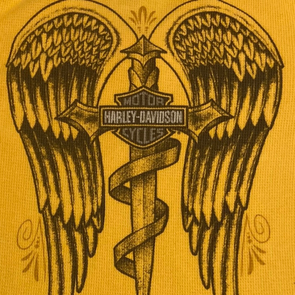 Harley Davidson golden shade ribbed shirt long sleeve Sz 1X